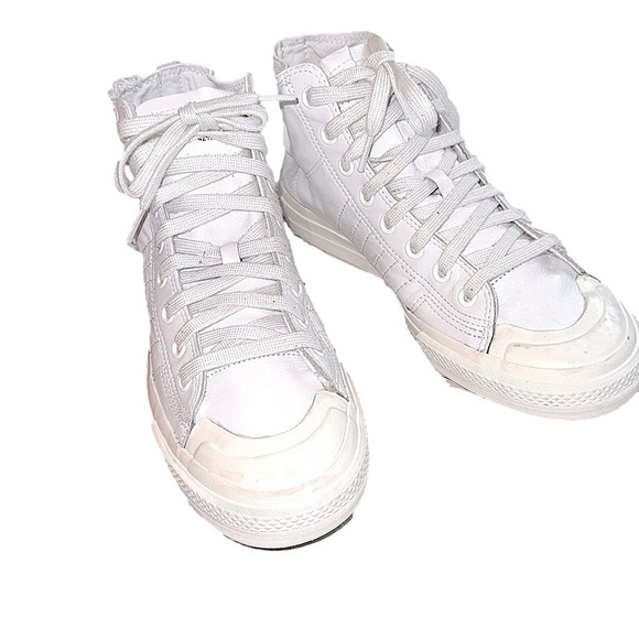 Adidas Nizza Leather Hi Top Sneakers White size 9 - Picture 3 of 9